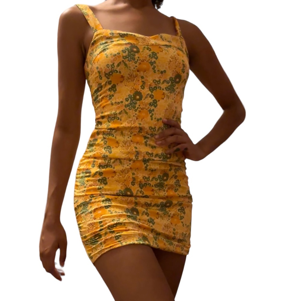 floral mini bodycon dress
